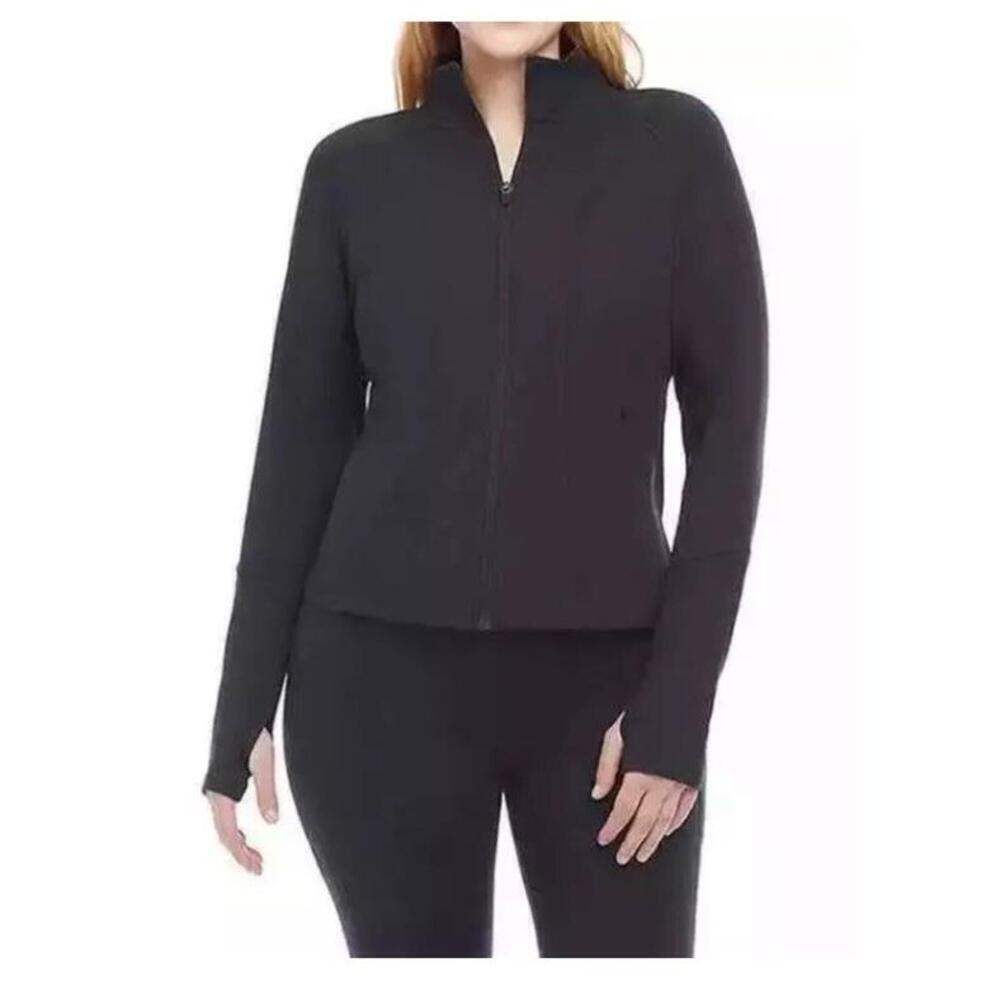 Danskin Women's Contour Brushed Yoga Jacket Black Small AF1